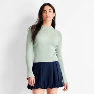 NWT Women's Crewneck Sweater - Future Collective Sage Green L